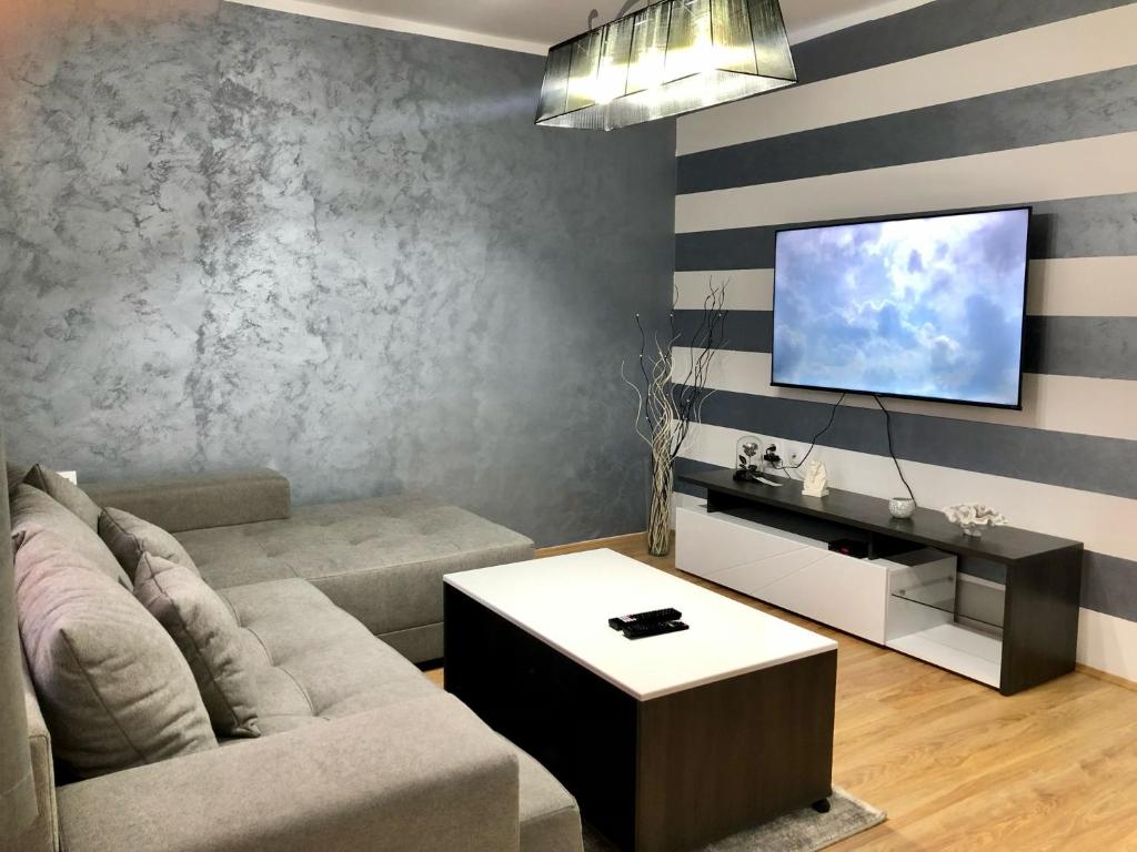 TV a/nebo společenská místnost v ubytování Aki