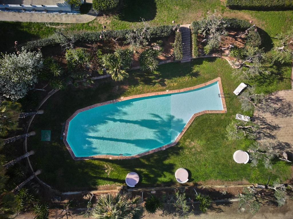 an overhead view of a swimming pool in a yard at Il Trappetello in Monopoli