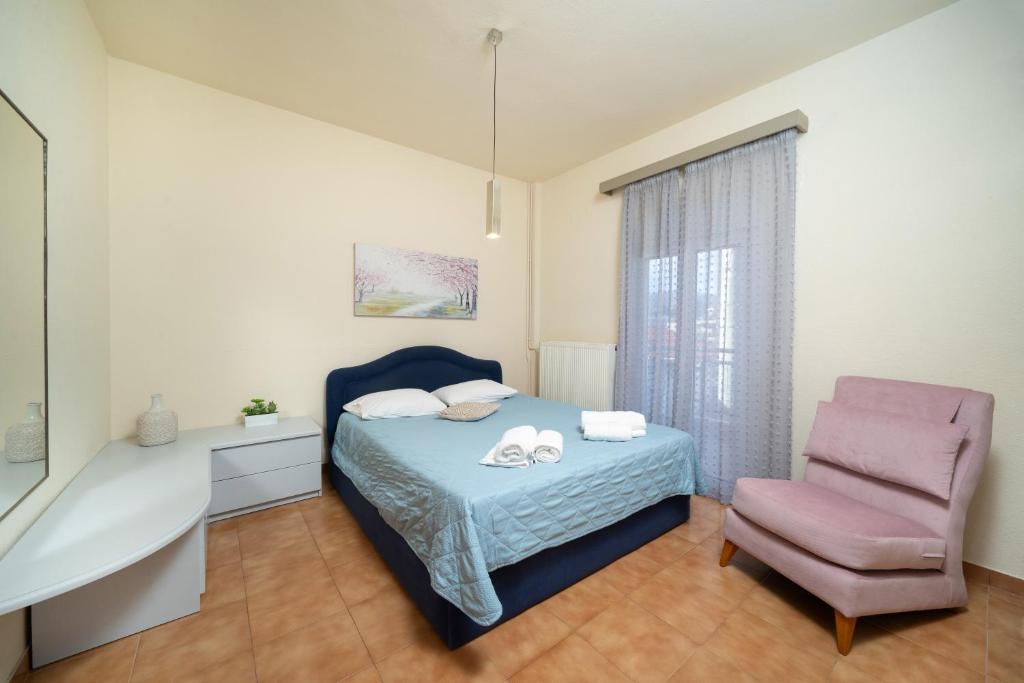 Postel nebo postele na pokoji v ubytování Poline Apartment