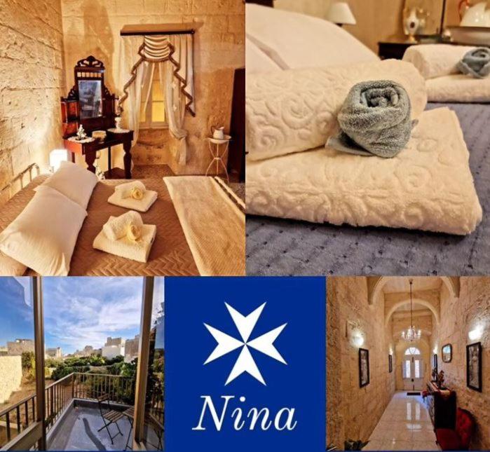 a collage of pictures of a hotel room at Nina in Siġġiewi