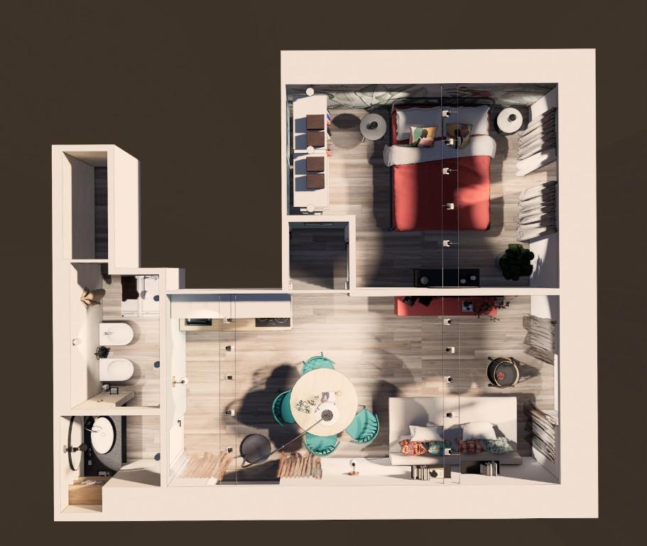 a floor plan of a room with at Arbanella in Corniglia