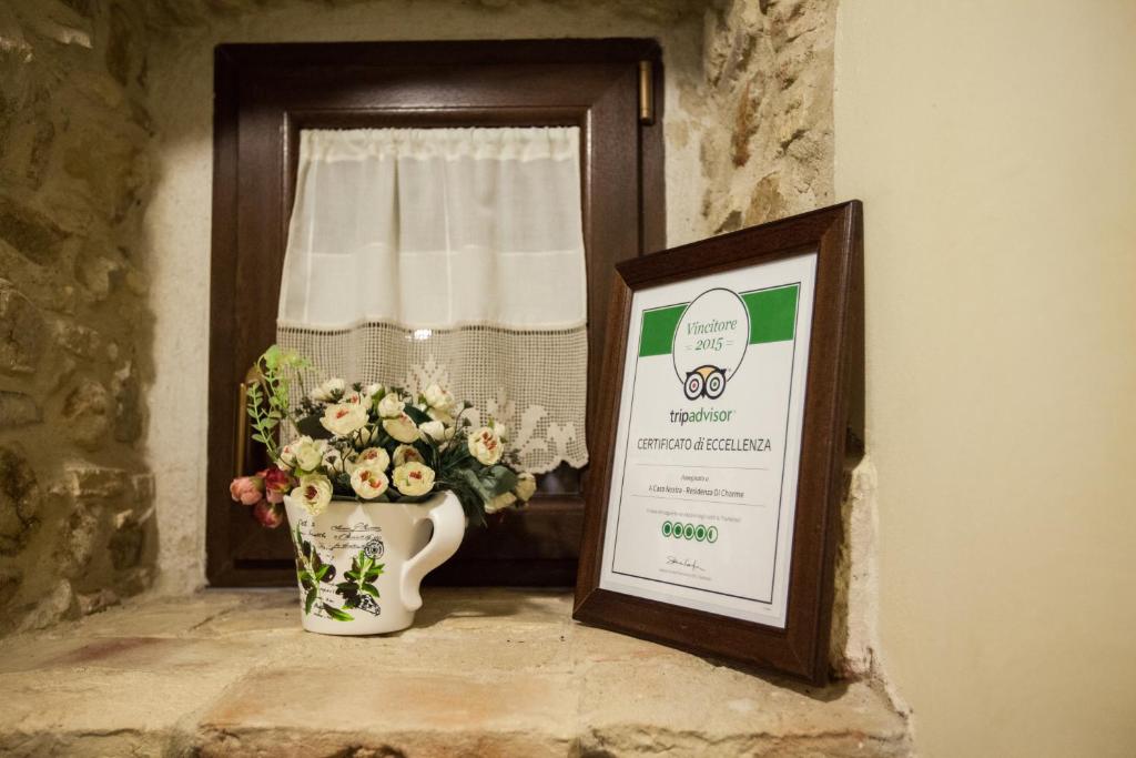 Certyfikat, podpis lub inny dokument wystawiony w obiekcie A Casa Nostra Residenza di Charme