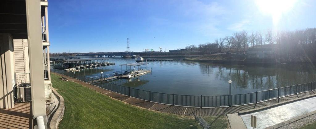 a view of a river with boats in it at Condo with Heated Pool and Indoor Hot Tub and Playground at Lake Ozarks in Osage Beach