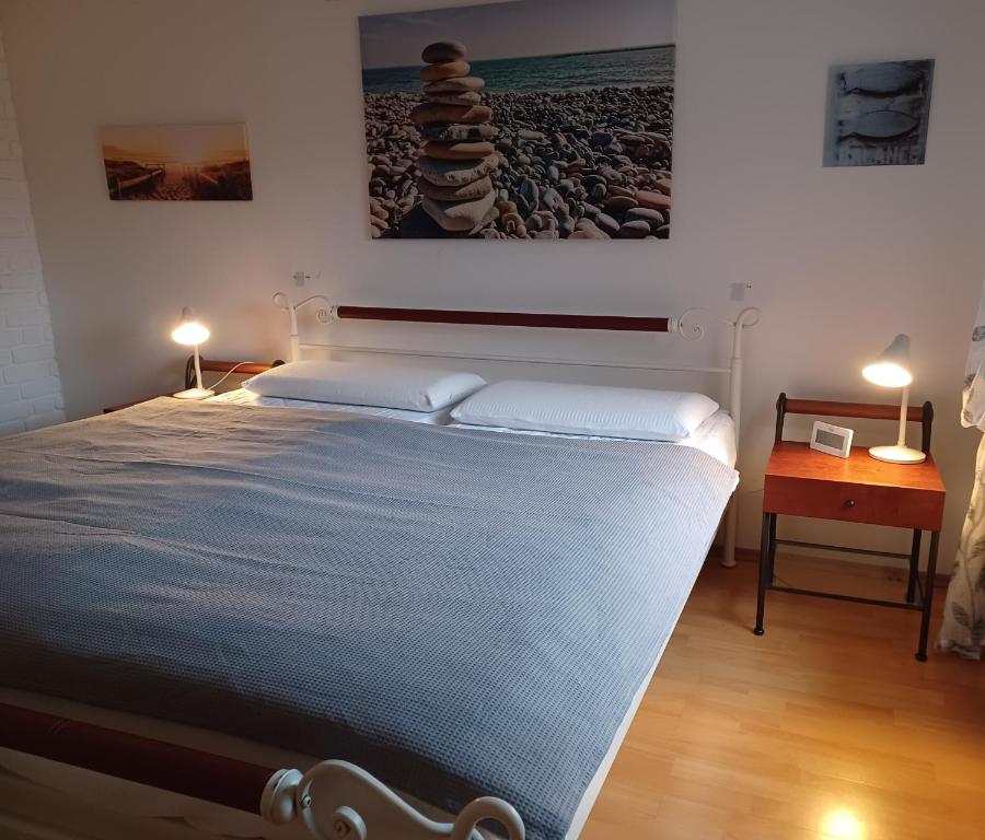 Katil atau katil-katil dalam bilik di Ferienhaus Alter Deich