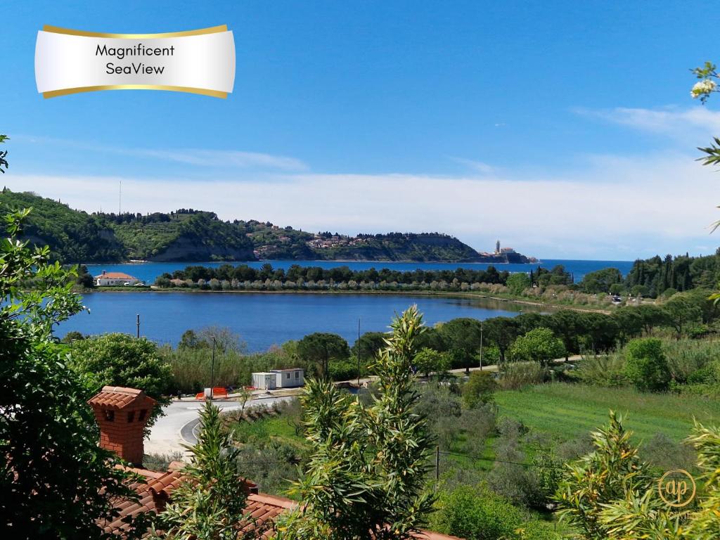 a view of the lake from the house at Apartment Saria Strunjan in Strunjan