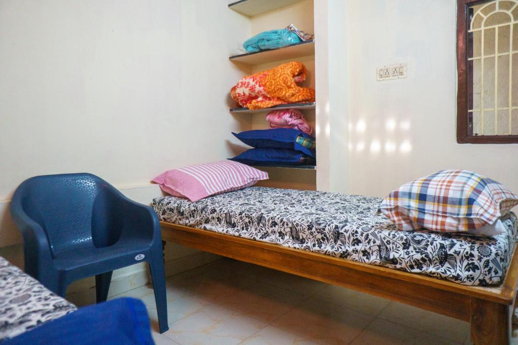 Postel nebo postele na pokoji v ubytování Villa Sea Blue - Homestay in Pondicherry
