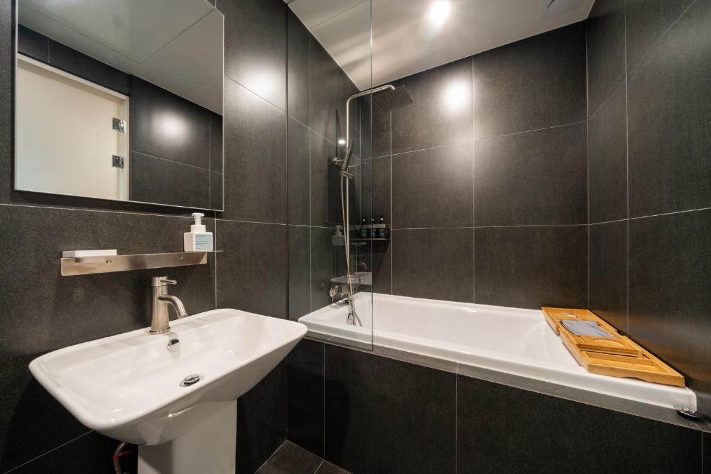 Koupelna v ubytování Aank Ryokan Hotel Paju