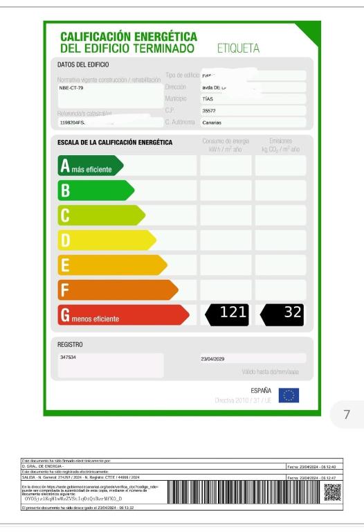 Certifikát, hodnocení, plakát nebo jiný dokument vystavený v ubytování Vivienda Vacacional Manrique