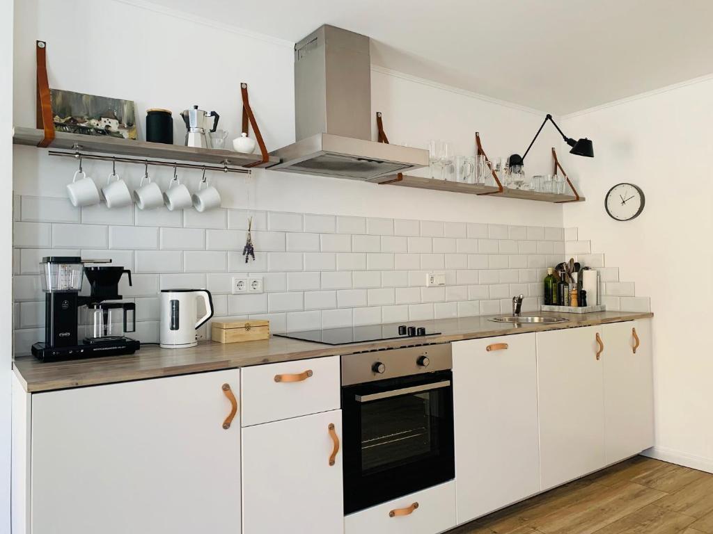 Kuchyň nebo kuchyňský kout v ubytování Appartement Weiss