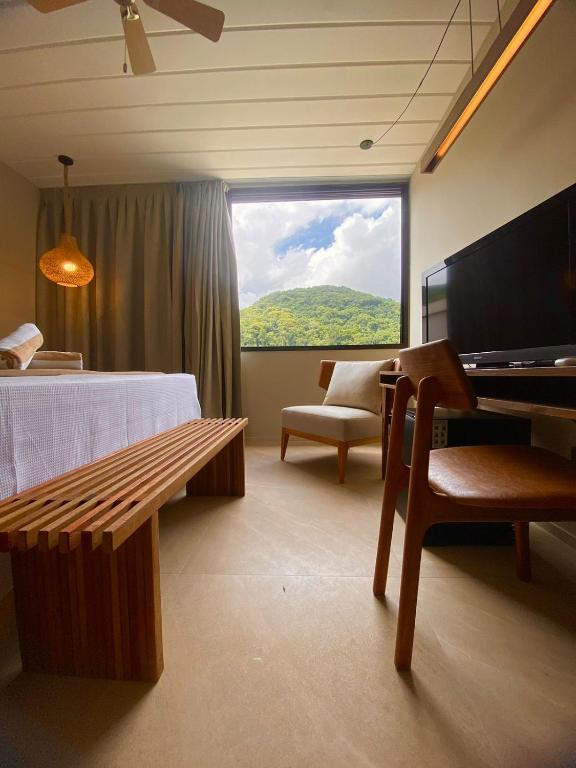 Uma vista da montanha tirada do hotel 