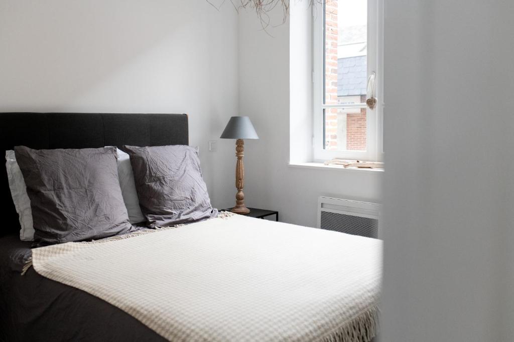 Posteľ alebo postele v izbe v ubytovaní Le Terrazzo - appartement lumineux centre Eu