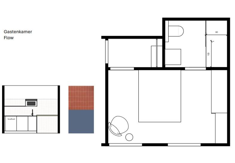 un plan d'étage d'une maison dans l'établissement Business Accommodation 'Flow' Nomad, à Geel