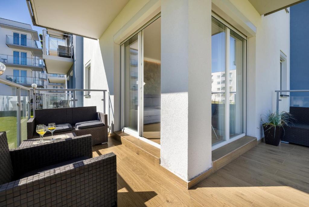 Balkón alebo terasa v ubytovaní Seaside Apartamenty Porta Mare I Kołobrzeg