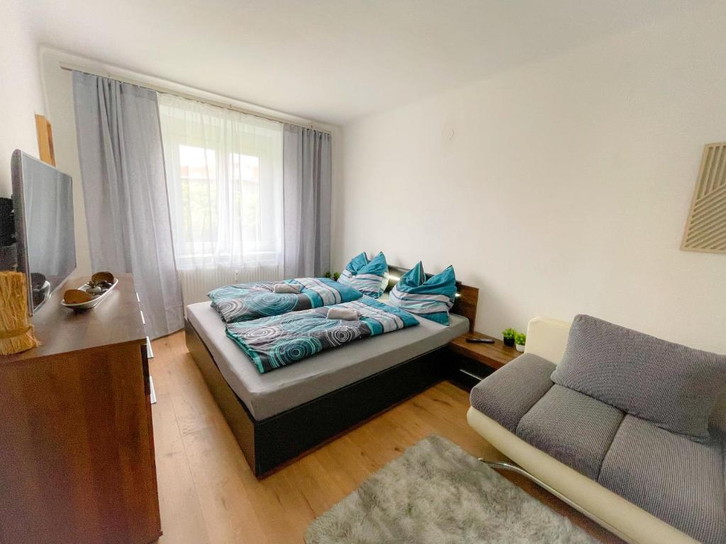 Postel nebo postele na pokoji v ubytování Moderne Ferienwohnung Felbbauer #30