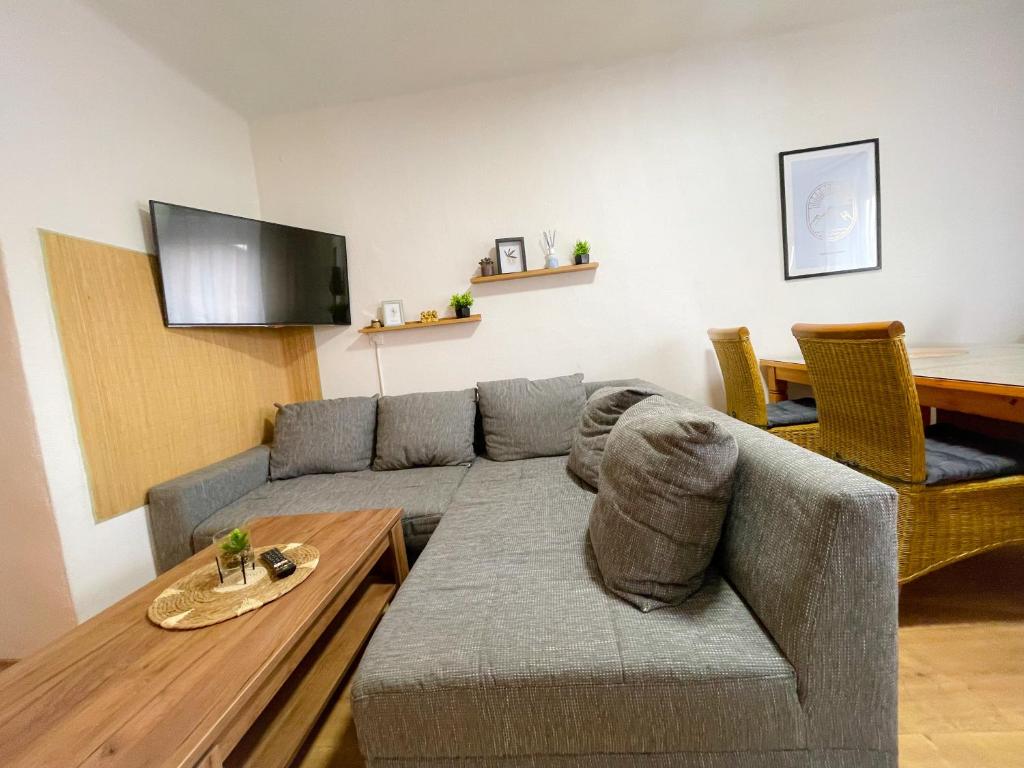 TV a/nebo společenská místnost v ubytování Moderne Ferienwohnung Felbbauer #50