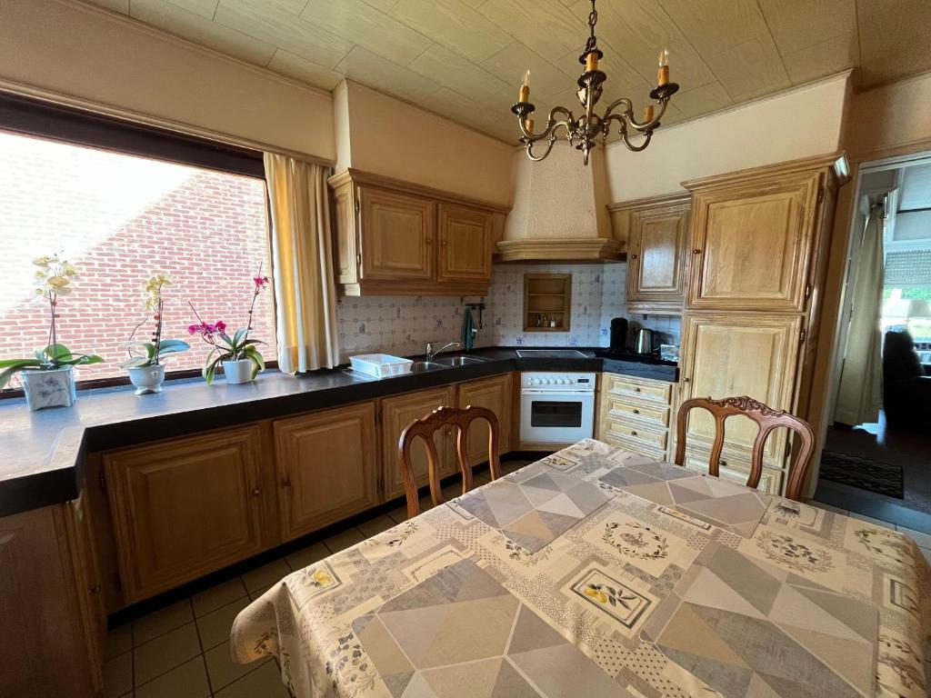 Kuchyň nebo kuchyňský kout v ubytování Vakantiehuis Santorini