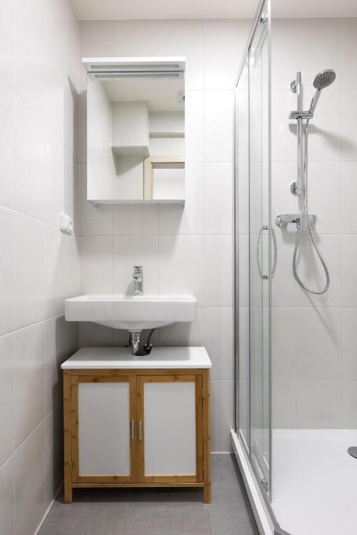 Koupelna v ubytování Apartmán u metra s terasou