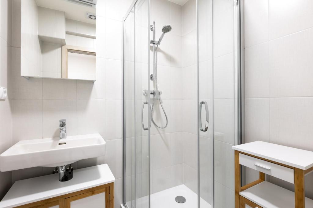 Koupelna v ubytování Apartmán u metra s terasou
