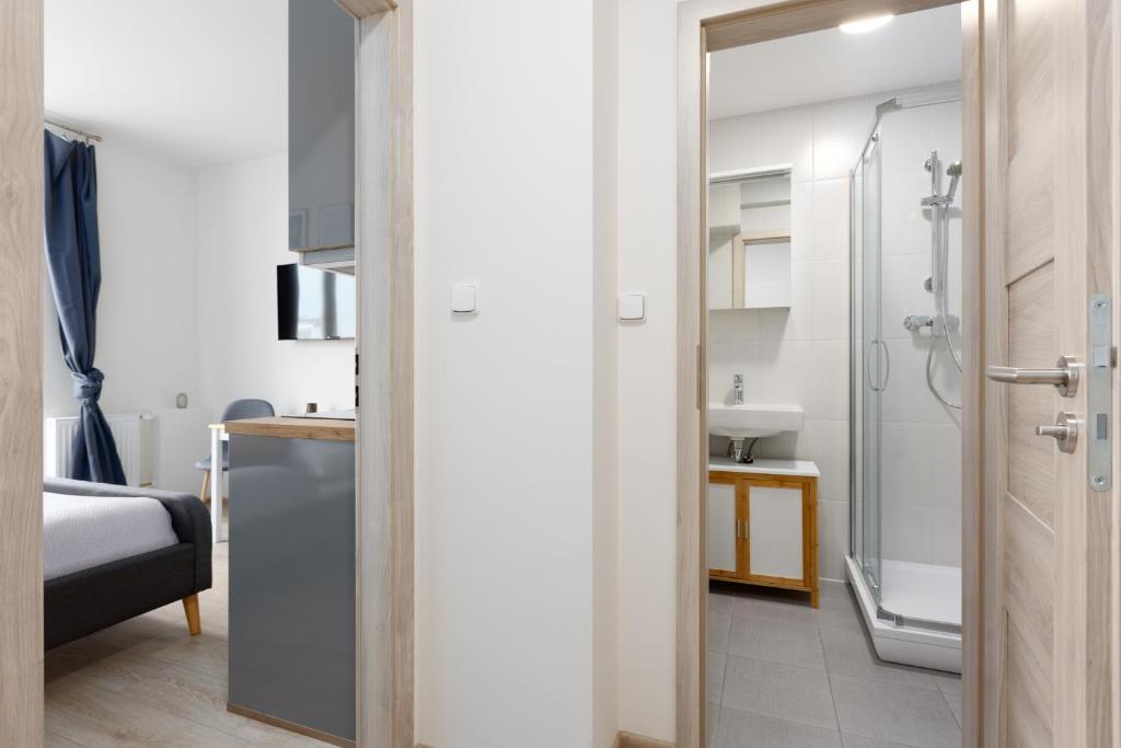 Koupelna v ubytování Apartmán u metra s terasou