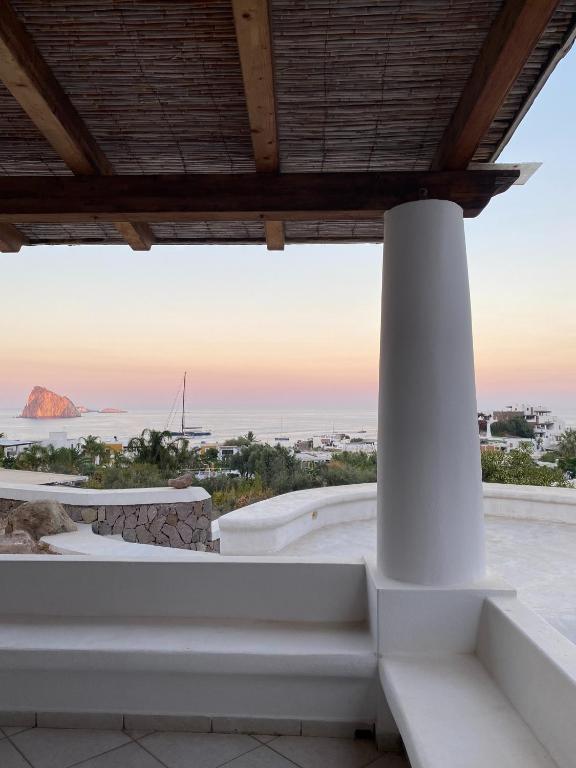 a view of the ocean from the roof of a building at Villa Katy in Panarea