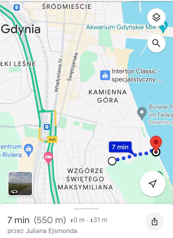 a map of the intersection of kananima and wichita at Gdynia Riviera Hills in Gdynia