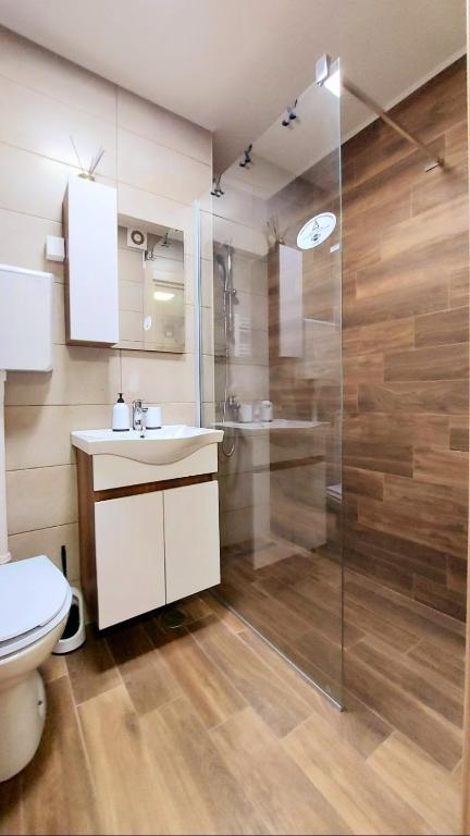 Koupelna v ubytování Apartman Melodija