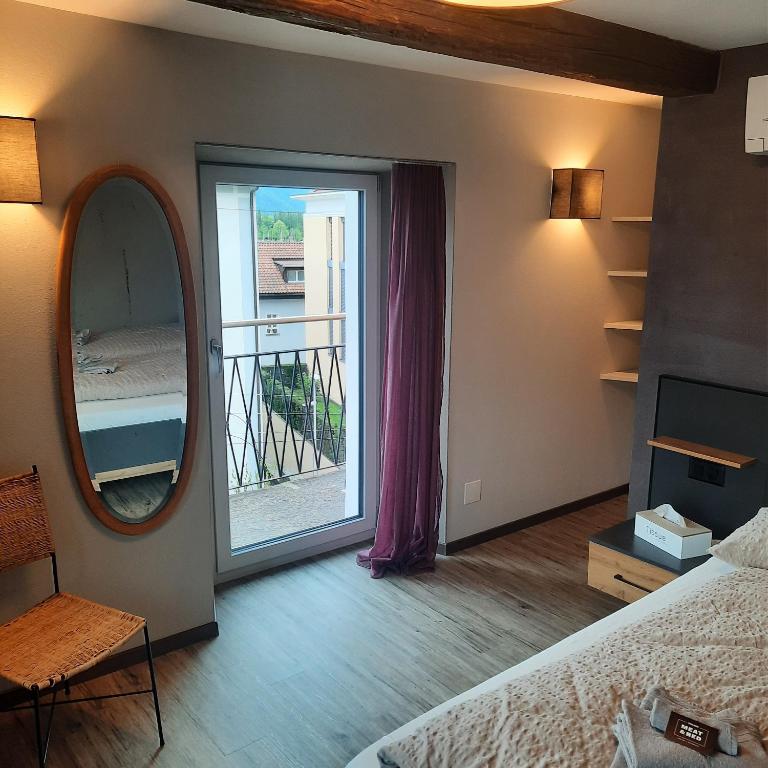 Postel nebo postele na pokoji v ubytování Stalder Meat & Bed