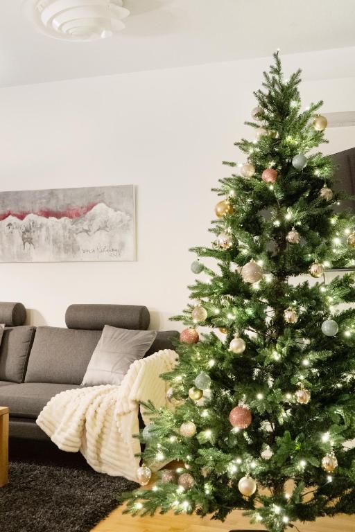 Posezení v ubytování Aurora Sky Apartment