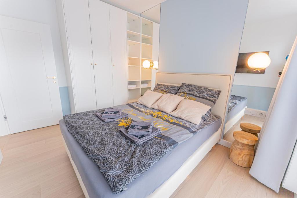 Posteľ alebo postele v izbe v ubytovaní Horyzont Apartamenty -Polanki AQUA- Strefa SPA z basenem i fitness studio, prywatny garaż
