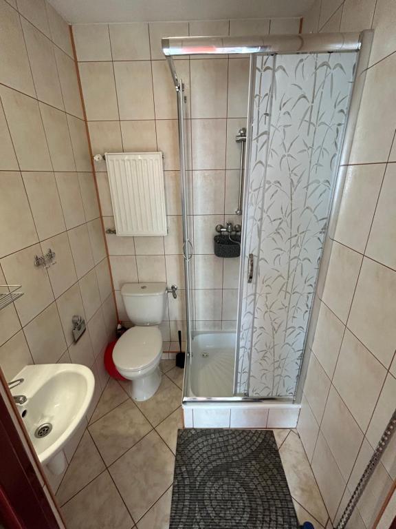 Kúpeľňa v ubytovaní Pokoje gościnne ZUZA