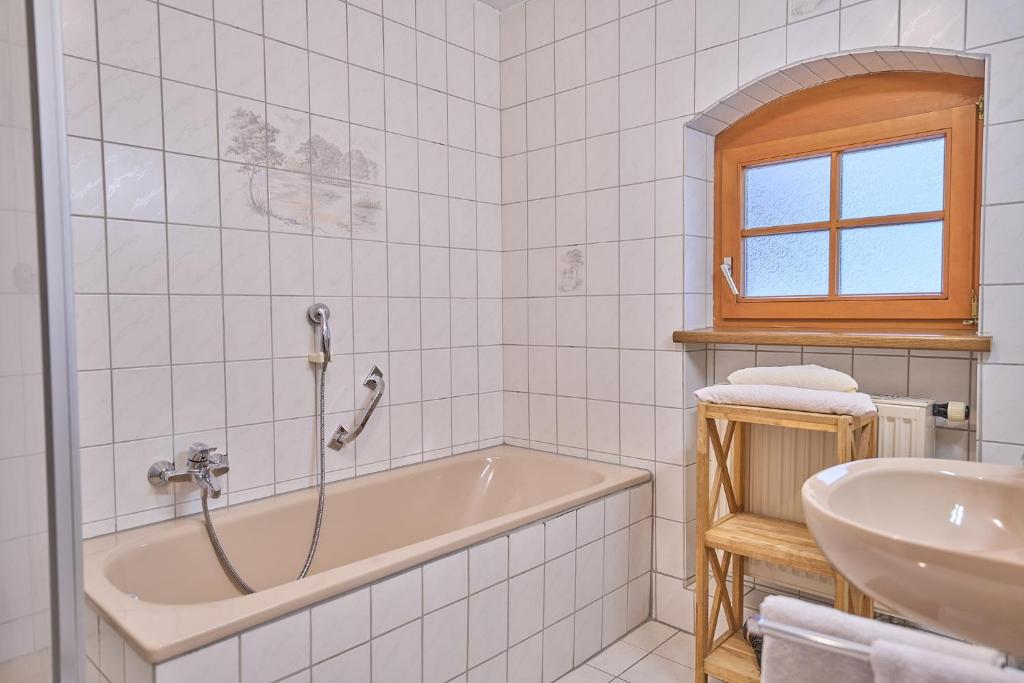 Koupelna v ubytování Alte Schmiede