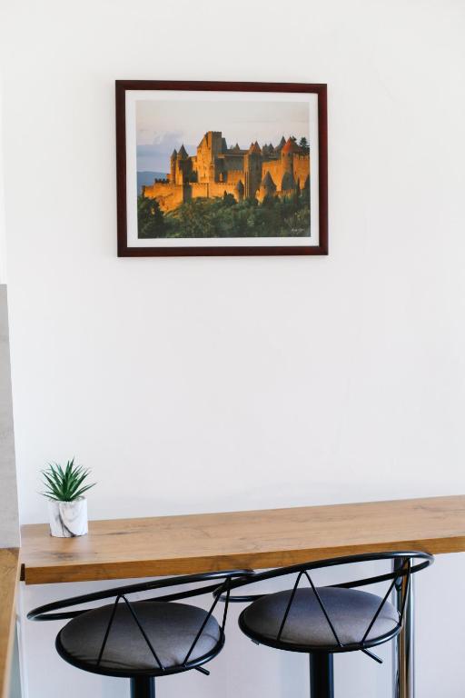 Studio avec parking vue sur la Cité de Carcassonne - 16