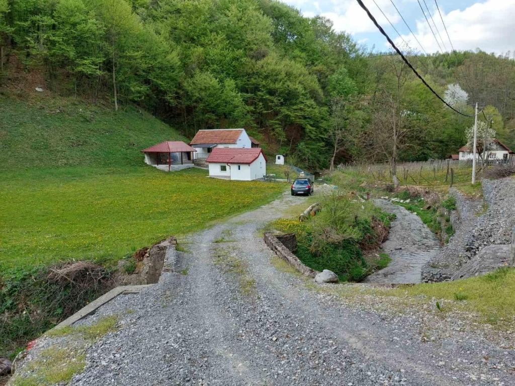 una strada sterrata che conduce a una casa su una collina di Vikendica Štira a Loznica