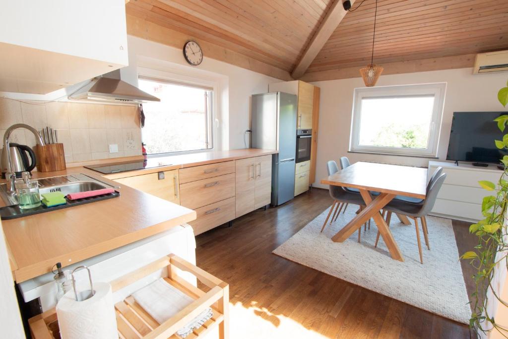 Kuchyň nebo kuchyňský kout v ubytování Bivalvia Apartments