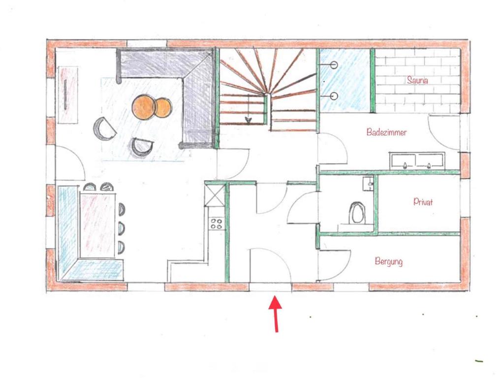 Půdorys ubytování Haus am Bach