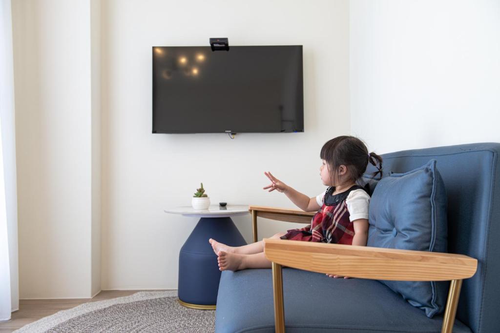 TV a/nebo společenská místnost v ubytování 沐暮MooMoo