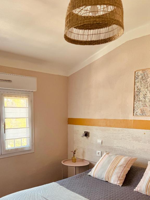 Postel nebo postele na pokoji v ubytování Hôtel le Nid