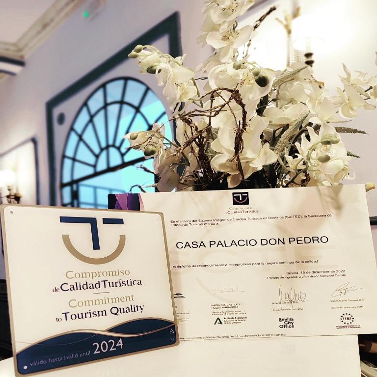 Certifikát, ocenenie alebo iný dokument vystavený v ubytovaní Casa Palacio Don Pedro
