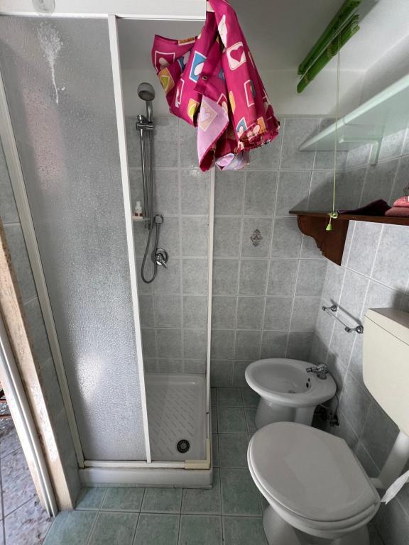 A bathroom at Il ponte di vetro House
