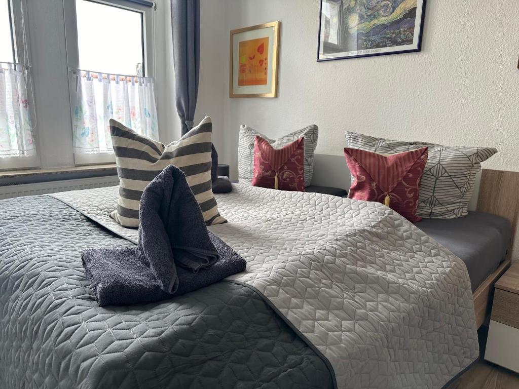 Postel nebo postele na pokoji v ubytování Ferienwohnung Zeitz Appartment Moritzburg