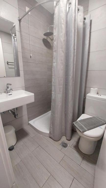 Koupelna v ubytování Hotel Avra
