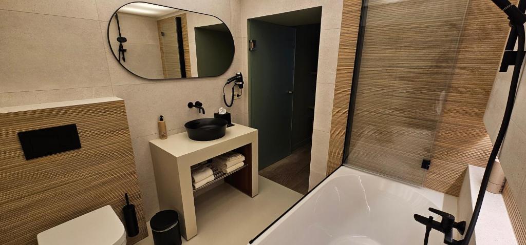 Koupelna v ubytování Guesthouse Bonheure