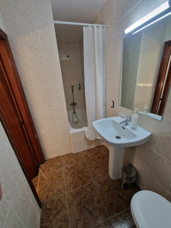 Koupelna v ubytování Hostal Rugaca