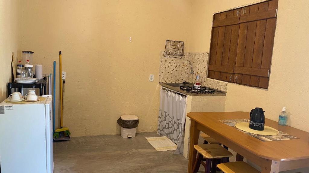 Kuchyň nebo kuchyňský kout v ubytování Milagres Retrô- Studio