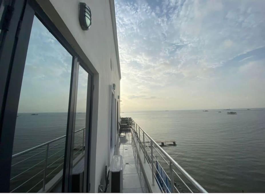 a view of the ocean from a cruise ship at Exquisite 3BR Penthouse with Waterfront Views in Lekki
