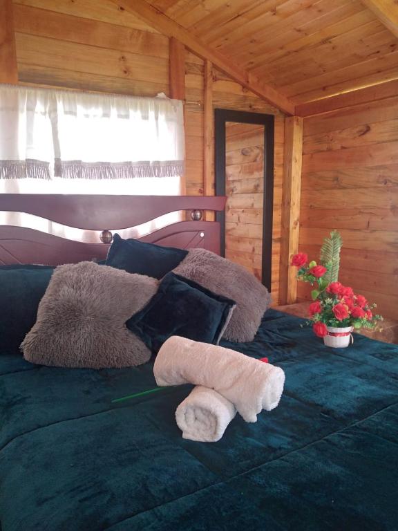 Postel nebo postele na pokoji v ubytování Cabaña alto de torres