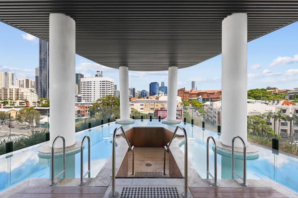 a view from the top of a building at Chic 2-Bed with Skyline Views Pool and Gym in Brisbane