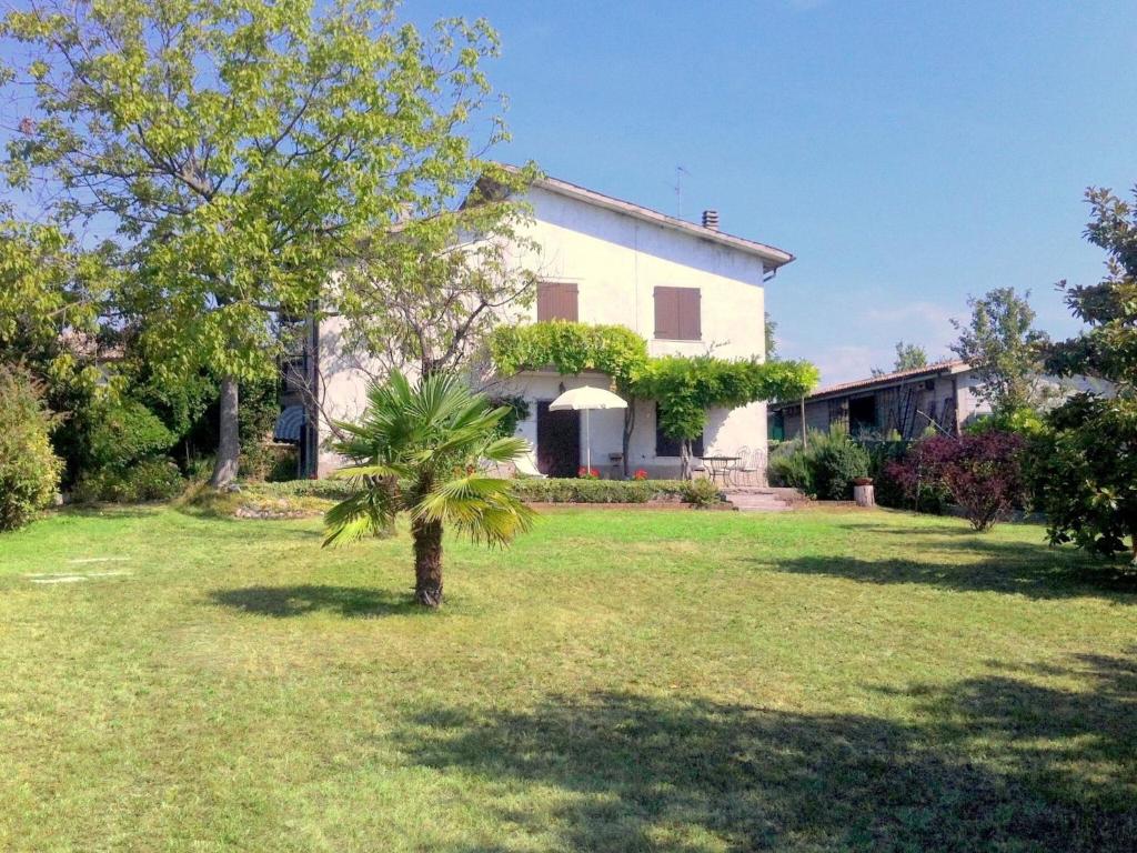 a palm tree in the yard of a house at Holiday Home near Lake Garda in Pastrengo