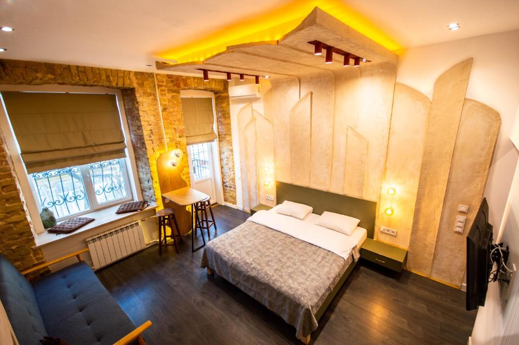Krevet ili kreveti u jedinici u okviru objekta Kyiv Mars Apartments