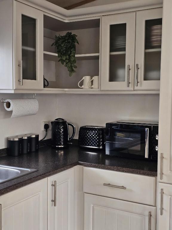 Kuchyň nebo kuchyňský kout v ubytování Vacanza Static Caravan